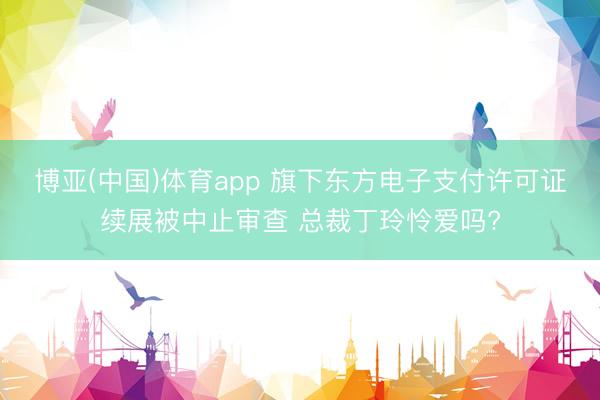 博亚(中国)体育app 旗下东方电子支付许可证续展被中止审查 总裁丁玲怜爱吗?
