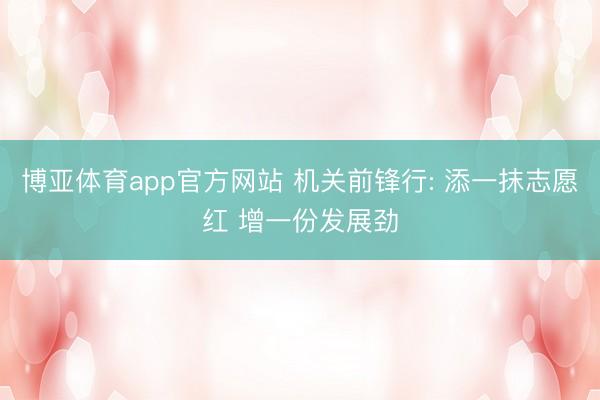 博亚体育app官方网站 机关前锋行: 添一抹志愿红 增一份发展劲