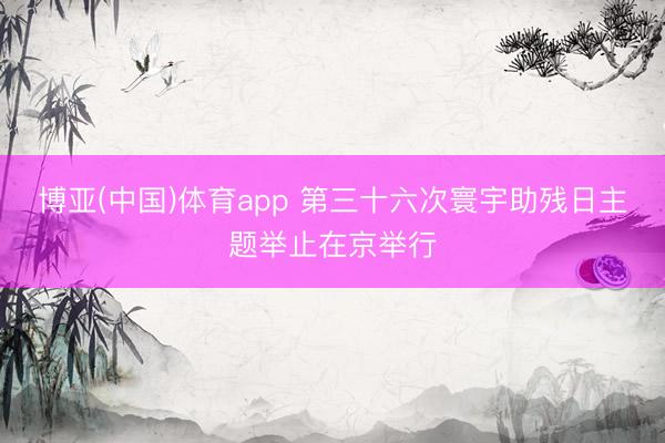 博亚(中国)体育app 第三十六次寰宇助残日主题举止在京举行