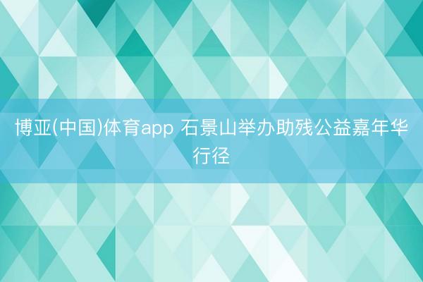 博亚(中国)体育app 石景山举办助残公益嘉年华行径