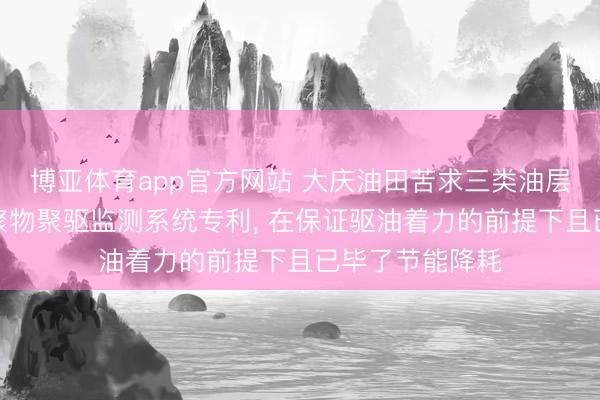 博亚体育app官方网站 大庆油田苦求三类油层含水回升期团聚物聚驱监测系统专利， 在保证驱油着力的前提下且已毕了节能降耗