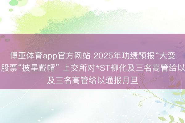 博亚体育app官方网站 2025年功绩预报“大变脸”， 公司股票“披星戴帽” 上交所对*ST柳化及三名高管给以通报月旦