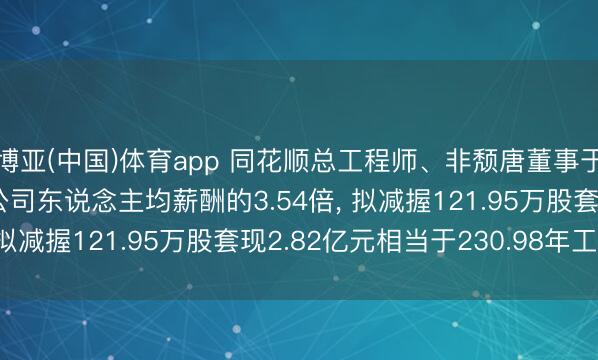 博亚(中国)体育app 同花顺总工程师、非颓唐董事于浩渺年薪122.2万是公司东说念主均薪酬的3.54倍， 拟减握121.95万股套现2.82亿元相当于230.98年工资