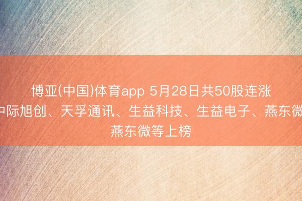 博亚(中国)体育app 5月28日共50股连涨5天，中际旭创、天孚通讯、生益科技、生益电子、燕东微等上榜